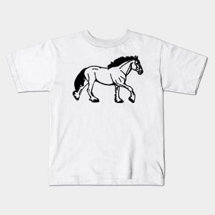 Horse line art Kids T-Shirt